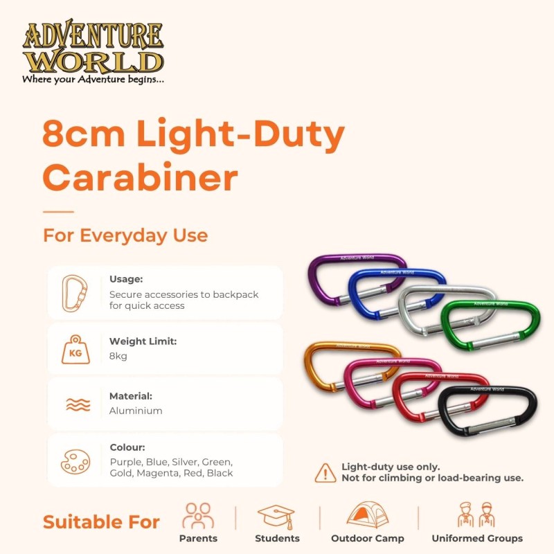 8cm Light-Duty Carabiner