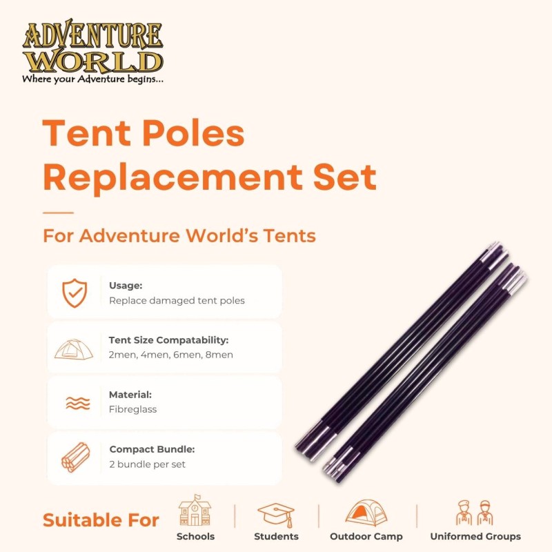 Tent Poles Replacement Set