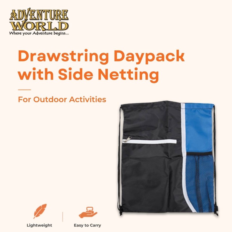 Drawstring Daypack with Side Netting