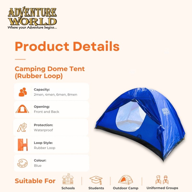 Camping Dome Tent (Rubber Loop)