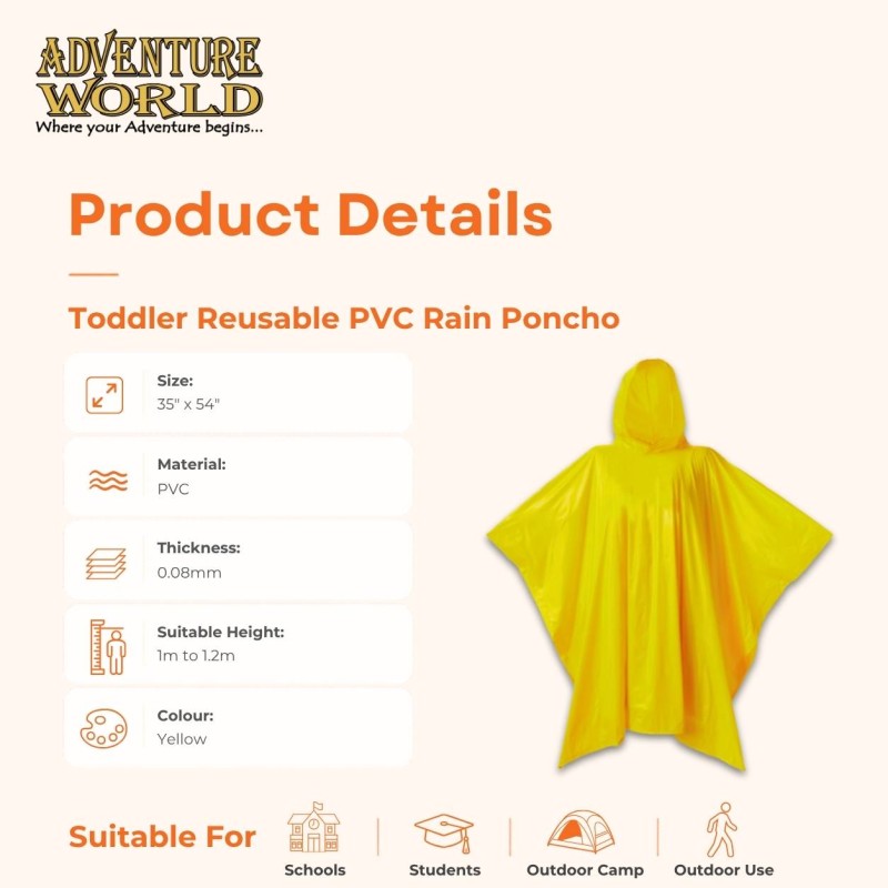 Toddler Reusable PVC Rain Poncho