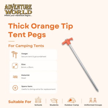 Thick Orange Tip Tent Peg