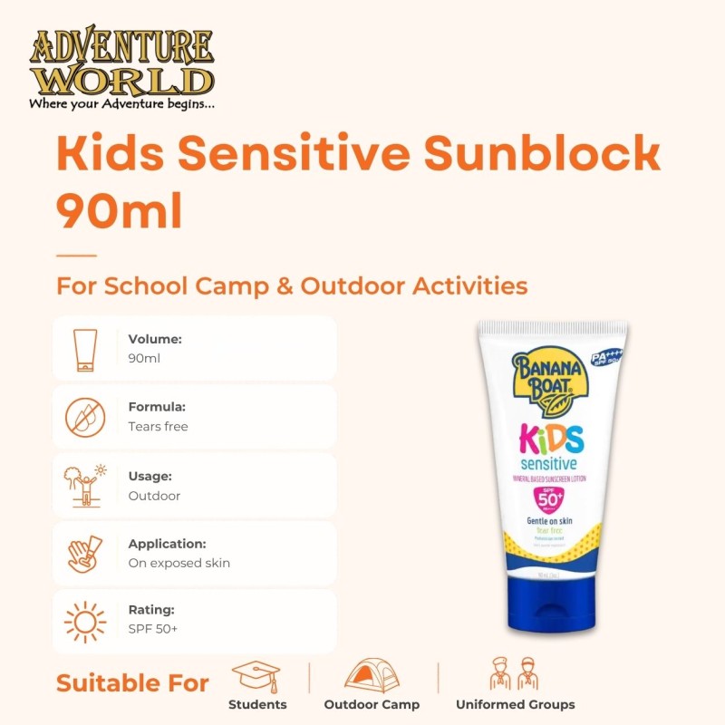 Banana Boat Kids Sensitive SPF50+ Sunscreen Lotion 90ml