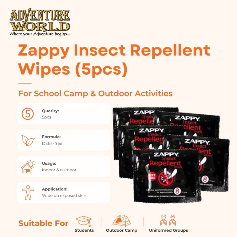 Zappy Insect Repellent Wipes 5pcs